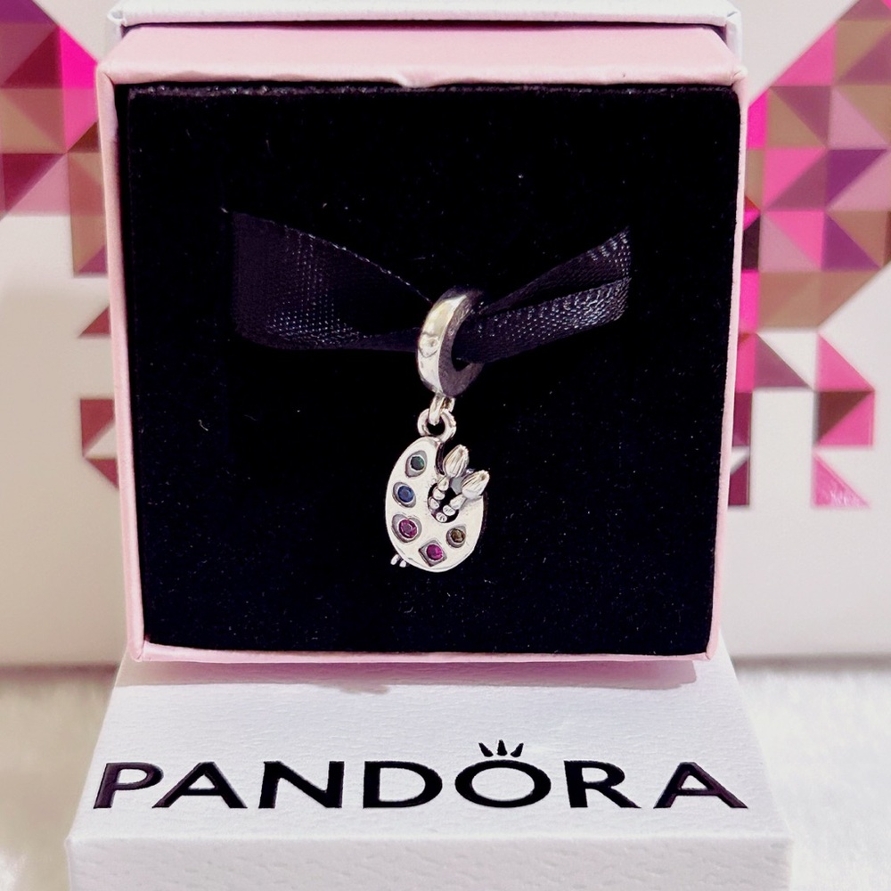 PANDORA Artist's Palette Dangle Charm w/box - Picture 8 of 9